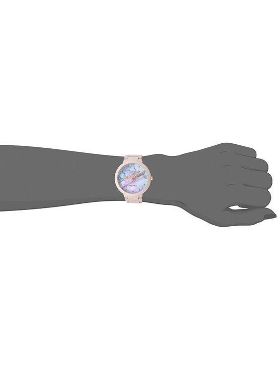 Nine West Women\'s Pink Analog Japanese Quartz Solid Rubberized Bracelet Watch
